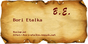 Bori Etelka névjegykártya